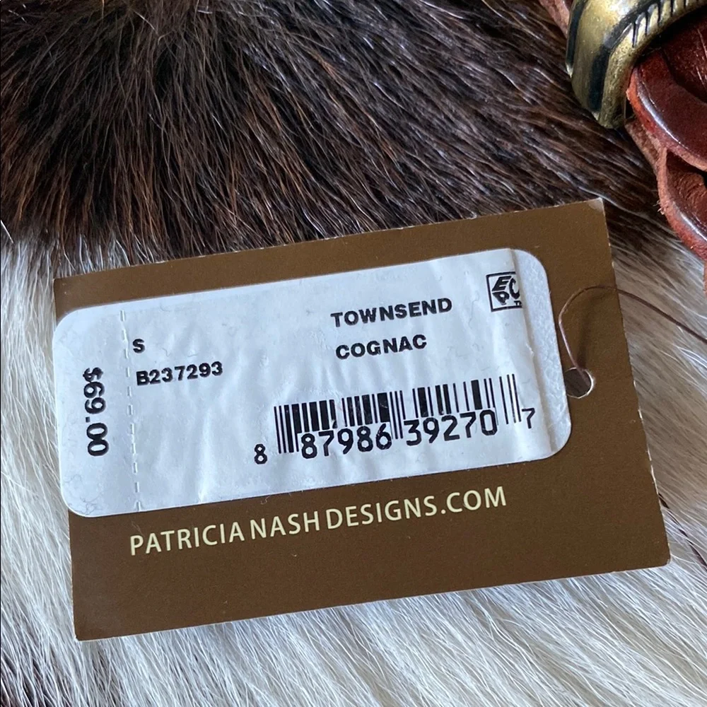 Patricia Nash Townsend Cognac Braided Leather Belt SZ S NEW - Picture 3 of 5